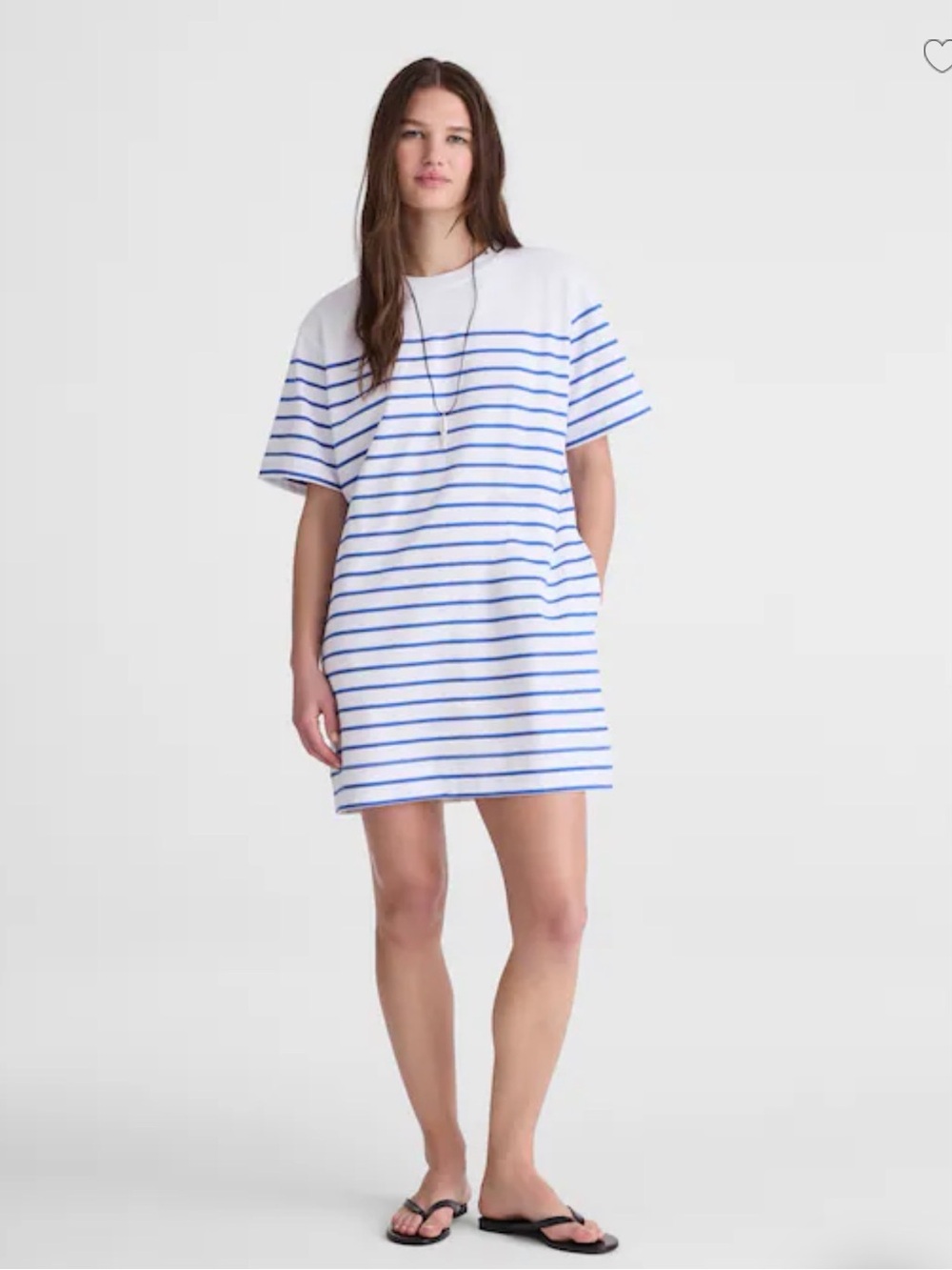 Madewell White Dress with Blue Stripes
